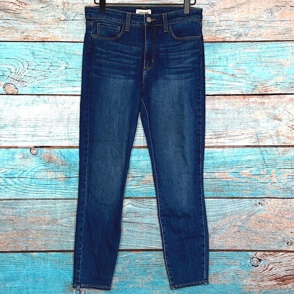L’AGENCE jeans 27 Margot High Rise Skinny Neptune Stretch Quality Denim Crop - Picture 1 of 11